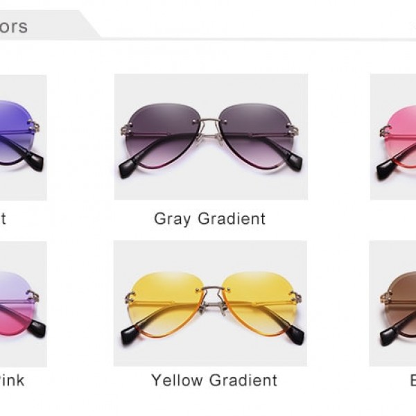 KINGSEVEN 2019 DESIGN Vintage Fashion Sun glasses Rimless Women Sunglasses Gradient Lens Brand Designer Oculos De Sol Feminino
