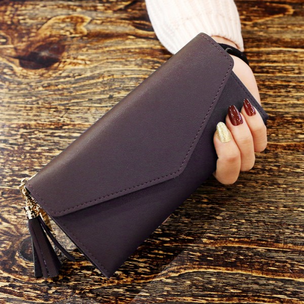 Fashion Womens Wallets Simple Zipper Purses Black White Gray Red Long Section Clutch Wallet Soft PU Leather Money Bag