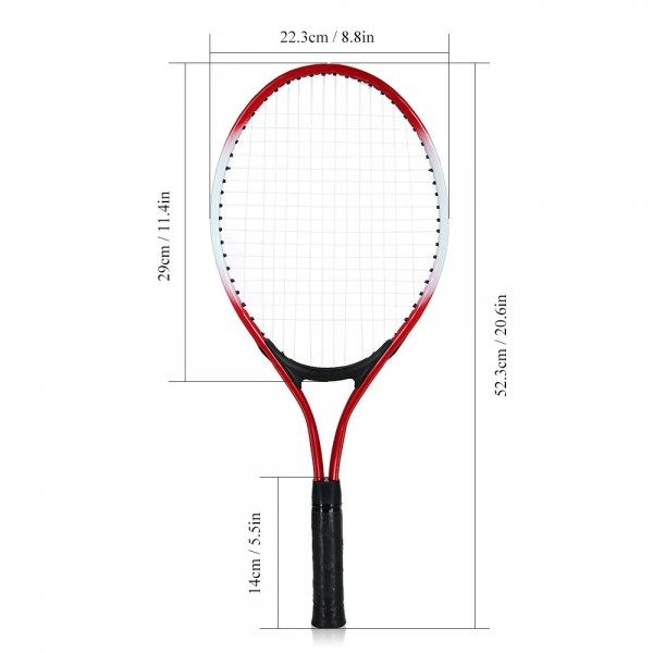 2Pcs High Quality Kids Tennis Racket Training Racket with 1 Tennis Ball and Cover Bag for Kids Youth Childrens Tennis Rackets