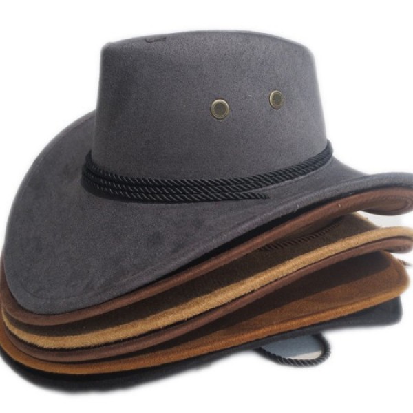 Sun Hat Faux Leather Cowboy Hat Men and Women Travel Caps Fashion Western Hats Chapeu Cowboy 9 colors YY0270