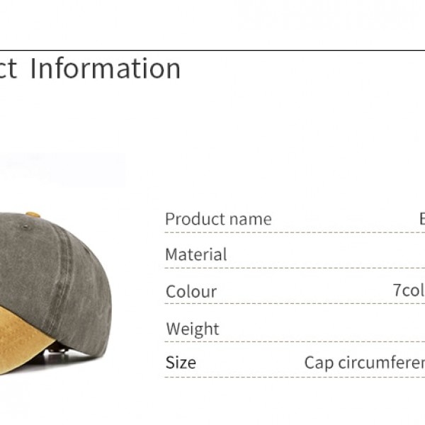 New Spring Summer Washed Baseball Cap Men Women Outdoor Sunshade Hat Casual Color Matching Baseball Caps High Quality Gorra