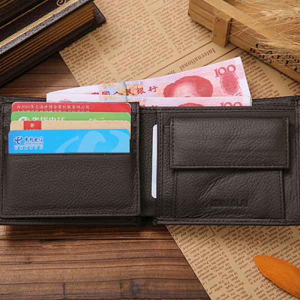 100% Genuine Leather Mens Wallet Premium Product Real Cowhide Wallets for Man Short Black Walet Wallet Grants Homme Short Purses
