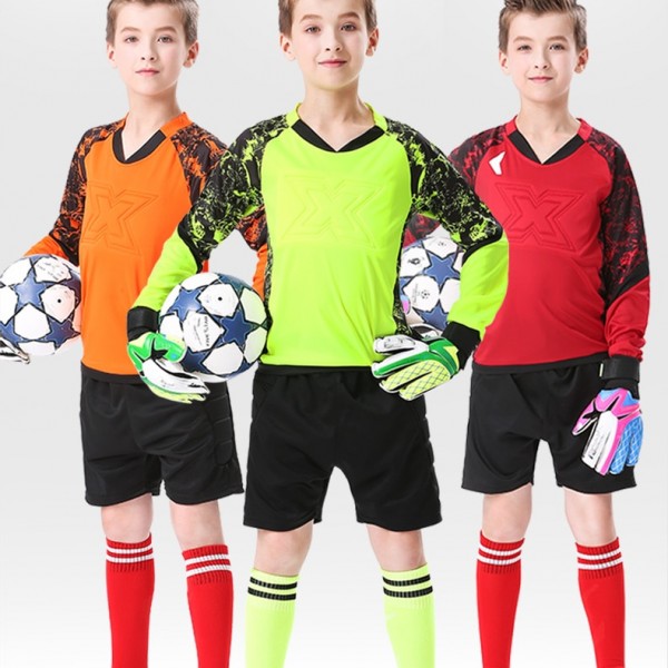 Kids Adult Goalkeeper Uniforms Suit Football Jerseys Pants Soccer Clothes Training Uniform Safty Protective Kits Custom Printing