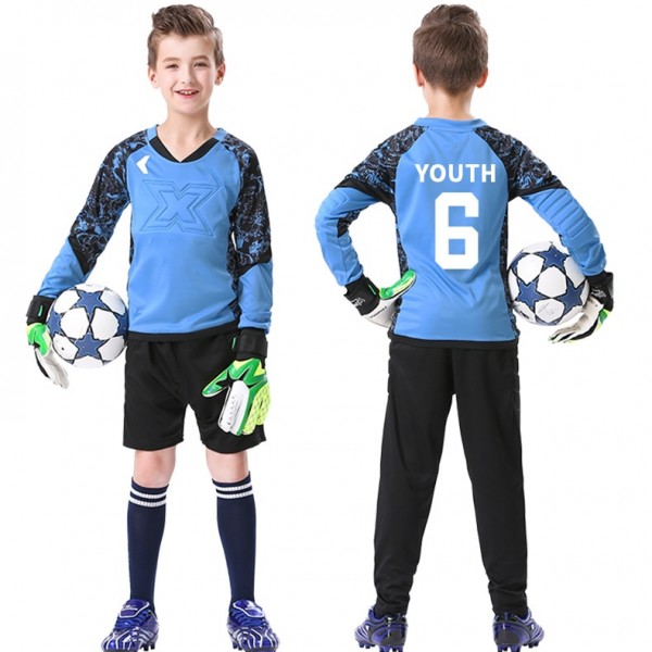 Kids Adult Goalkeeper Uniforms Suit Football Jerseys Pants Soccer Clothes Training Uniform Safty Protective Kits Custom Printing