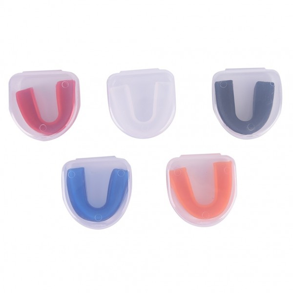 New 1set Anti Shock Single-sided Teeth Guard Mouthguard Free Combat Sport Tooth Protector with plastic Case Box