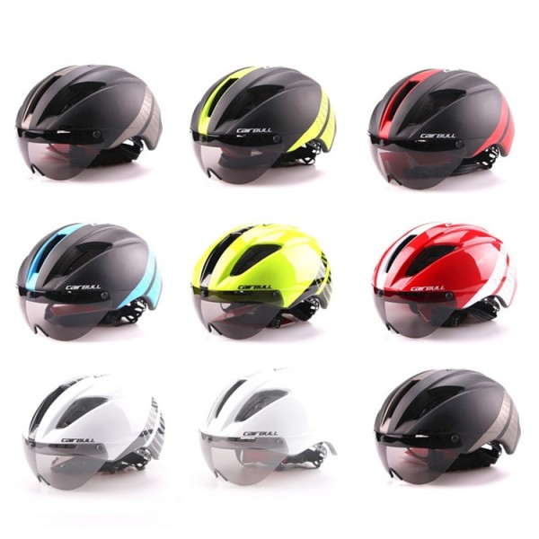 3 Lens 280g Aero Glasses Bicycle Helmet Road Bike Sport Safety In-Mold Helmet Driving Mens Speed ​​Airo time-Trial Cycling Helmet