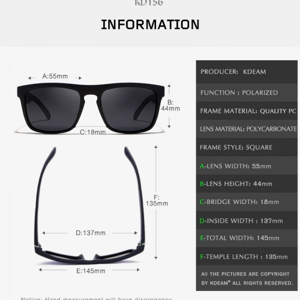 Fashion Guy's Sun Glasses From KDEAM Polarized Sunglasses Men Classic Design All-Fit Mirror Sunglass With Brand Box CE