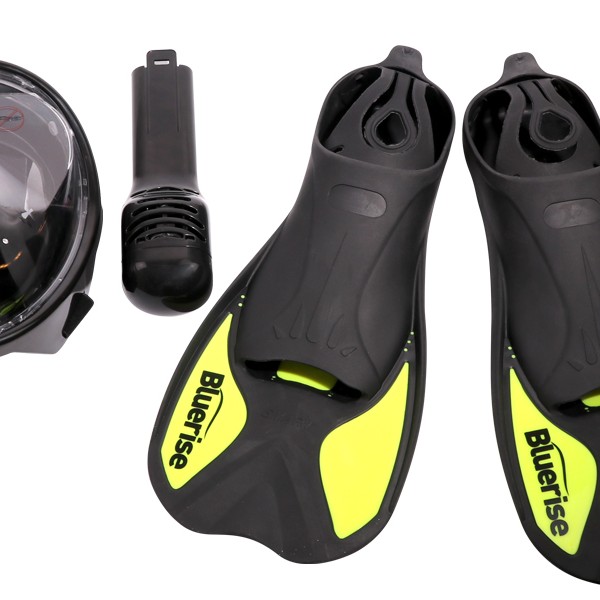Bluerise Swimming Mask Flippers Set Anti-fog Snorkel Mask Full Face Anti-skid Fins Diving equipment Diving fins Mask