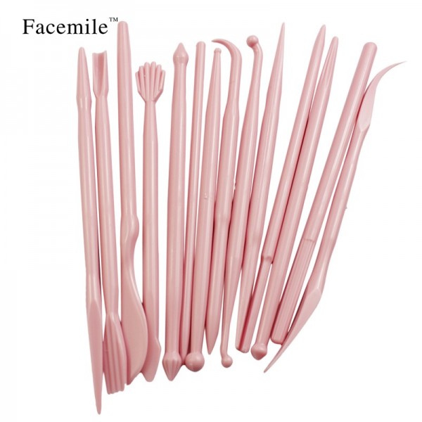 Facemile Cake Carved Group 14 Pink Fondant Cake Sugar Flower Sculpture Group Shaping Baking DIY Tools Mold 03044