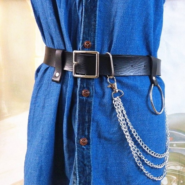 Women Pu Leather Harness Body Belts With Chain Waist Bondage Garters Punk Adjustable Suspender Straps
