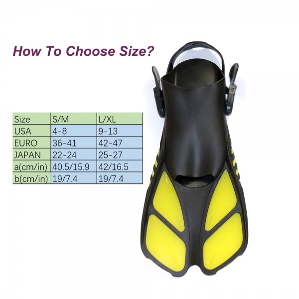 Swimming Fins Snorkeling Foot Flipper Floating Training Fin with Adjustable Heel for Swimming Diving Water Sports