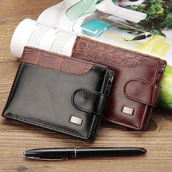 Baellerry Genuine Leather Vintage Men Wallets Coin Pocket Hasp Small Purse Men Wallet Card Holder Male Clutch Money Bag Carteira W066