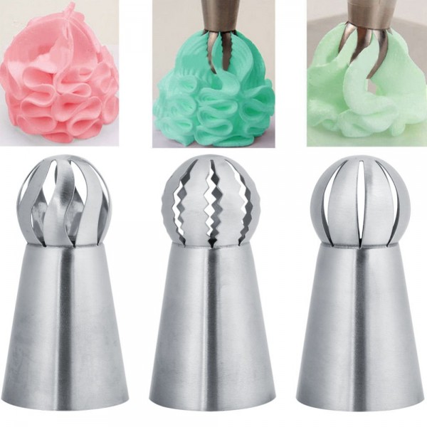 3Pcs/Set Russian Flower Icing Piping Nozzles Tips Cake Decoration Tools Kitchen Pastry Cupcake Baking Pastry Tools