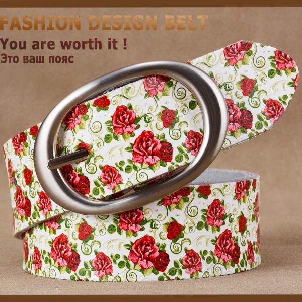 Fashion genuine leather belts for women Quality printing plaid belt woman Pin buckle girdle Cow skin belt female width 3.5 cm
