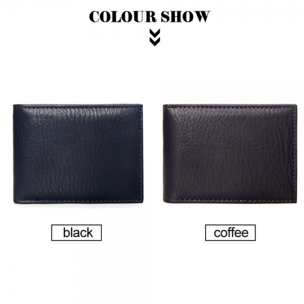 Casual Men's Wallets Genuine Leather Solid Luxury Wallet Men Pu Leather Slim Bifold Short Purses Credit Card Holder Company Male Wallet