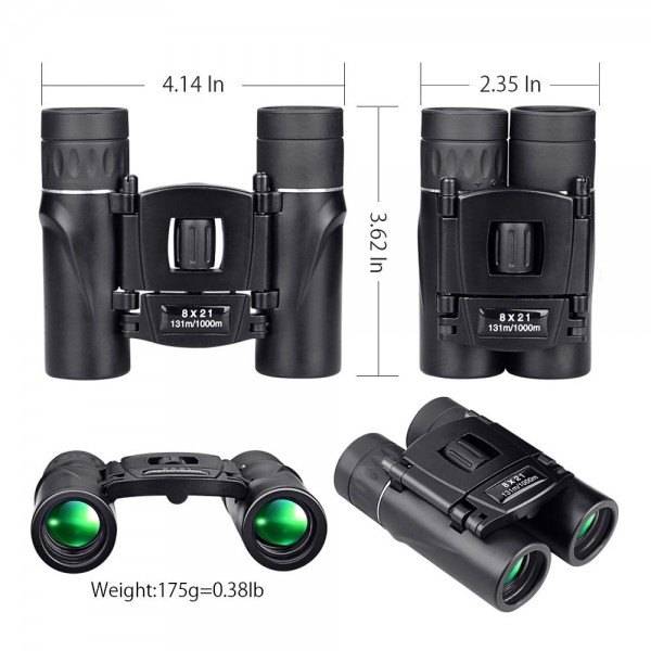 APEXEL 8x21 Compact Zoom Binoculars Long Range 1000m Folding HD Powerful Mini Telescope BAK4 FMC Optics Hunting sport Camping