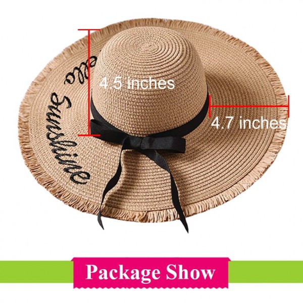 Embroidery Summer Straw Hat Women Wide Brim Sun Protection Beach Hat 2019 Adjustable Floppy Foldable Sun Hats for Women Ladies