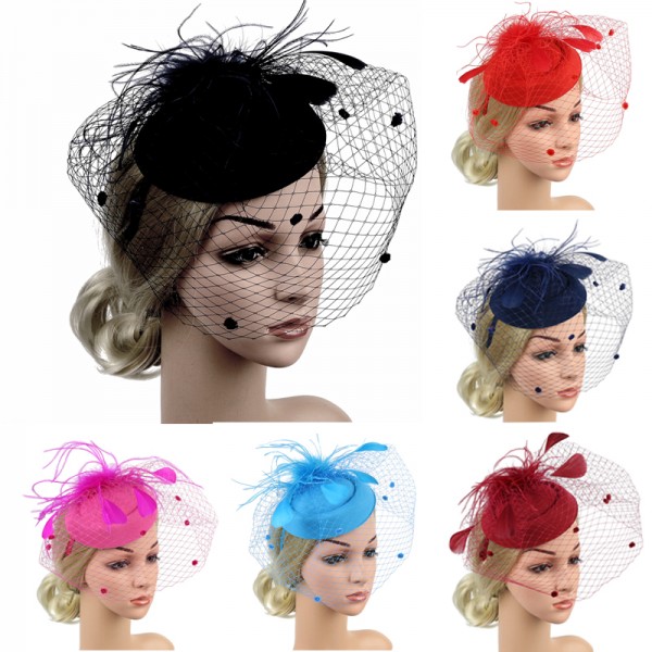 Handmade Large Women Feather Floral Hair Fascinator Hat Headband Accessories New Fedoras