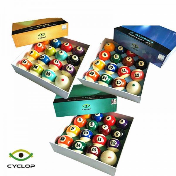 Authentic Cyclop 2-1 / 4 "Tournament Billiard Balls - 9 Ball game - American pool balls / Resin balls Athena / Zeus (optional)