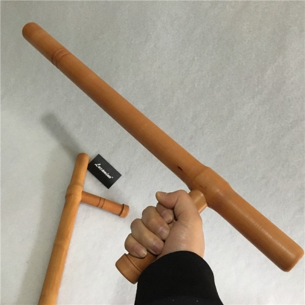 T sharp Tonfa old martial arts double wooden stools Chinese kungfu double Tonfa fitness practice equipment cold weapon