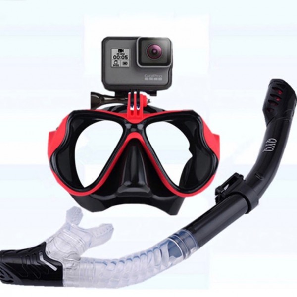 Snorkeling Mask Snorkel Tube Set Diving Mask Anti-Fog Swimming Diving Mask Snorkel Tube For GoPro Underwater Sport Camera