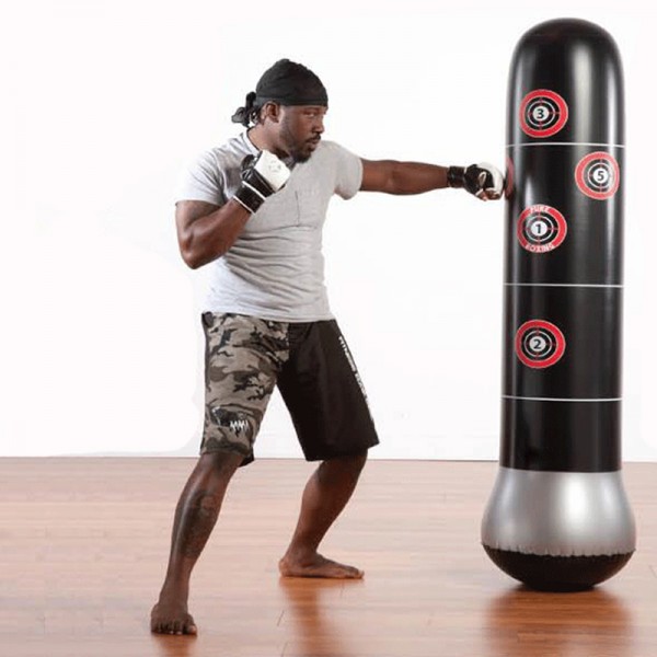 Boxing Punching Bag Inflatable Free-Stand Tumbler Muay Thai Training Pressure Relief Valve Bounce Back Sandbag with Air pump