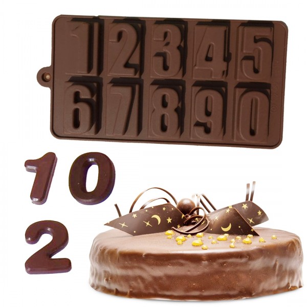 3D Kitchen Accessories 10 Holes Number Shape Soap Chocolate Mold Silicone Stencils Cookings for Baking