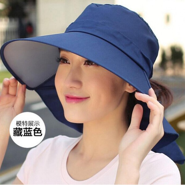 BINGYUANHAOXUAN 2018 New Brand Women Sun hat Summer Hat Folding Sunscreen Anti-uv big Summer Biking Beach Hat Fashion Sun hat