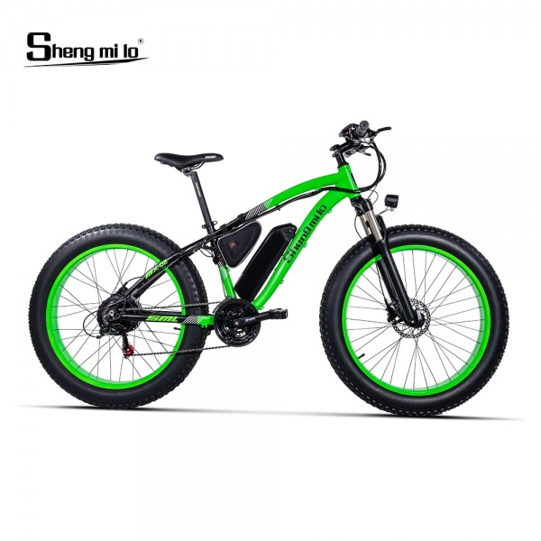26-Inch Sand Bicycle, 21 Speed ​​Electric Bicycle, 48V 17Ah Large Capacity Battery, 500W Top Brand Motorbike, Suspension Fork Snow Bike