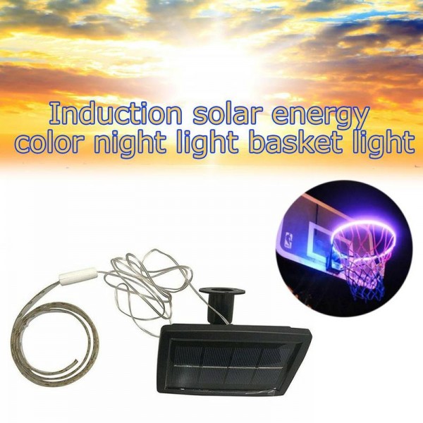 1 PCS LED Basket Hoop Solar Basketball Rim Playing At Night Shooting Accessories Attachment