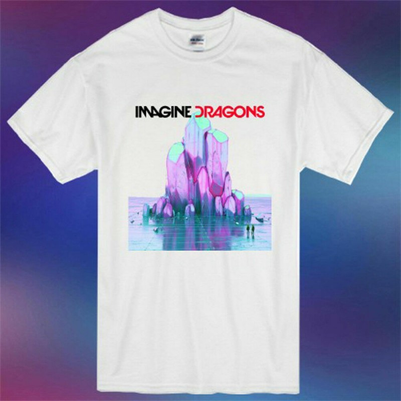 Imagine Dragons Band Thunder Album Cover Men's White T Shirt