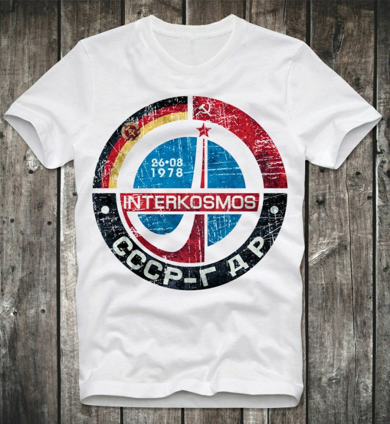 Interkosmos Russian Space Program Soviet Union Ddr T Shirt