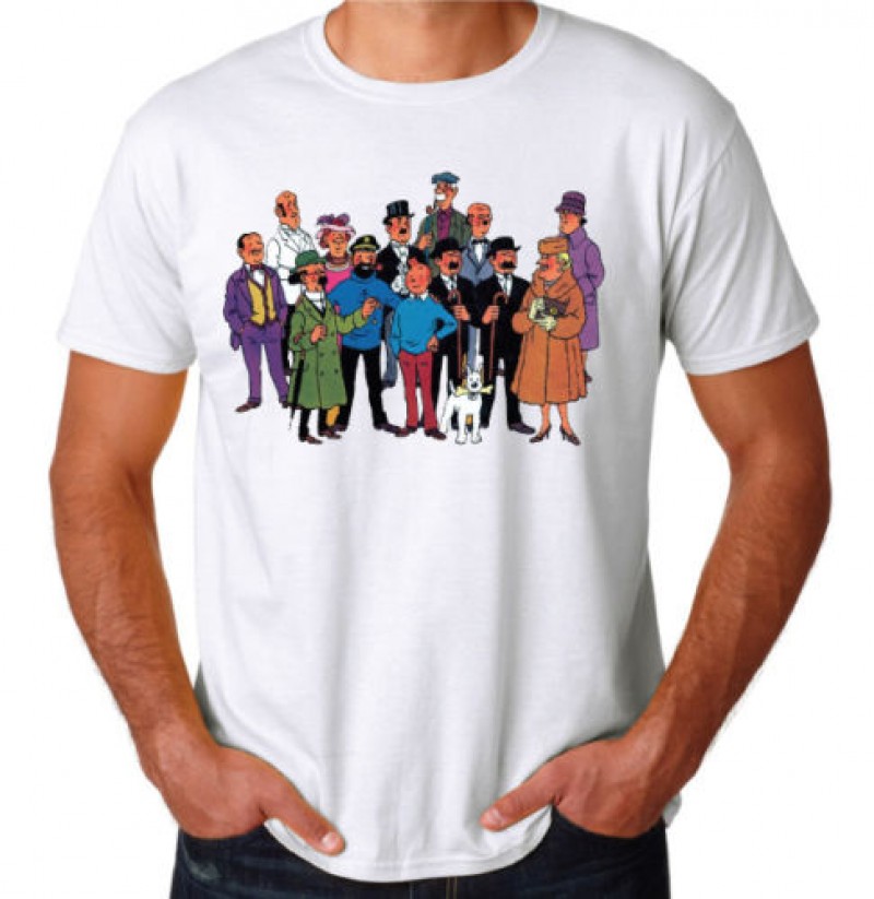 Tintin Characters Classic Retro Adventure T Shirt