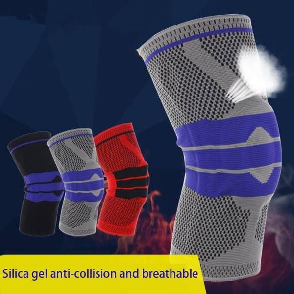 Spring Support Silicon Padded Knee Pads Support Brace Meniscus Patella Protector Sports Safety Protection Volleyball Kneepad