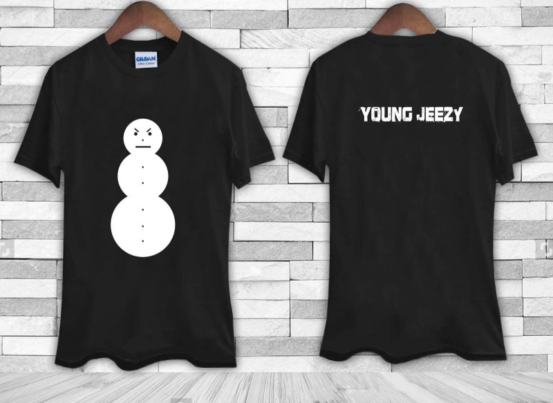 Young Jeezy Snowman Men's Black  T Shirt