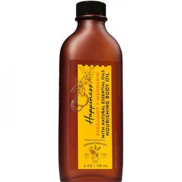 Bath & Body Works Happiness - Bergamot & Mandarin Nourishing Body Oil (Pack Of