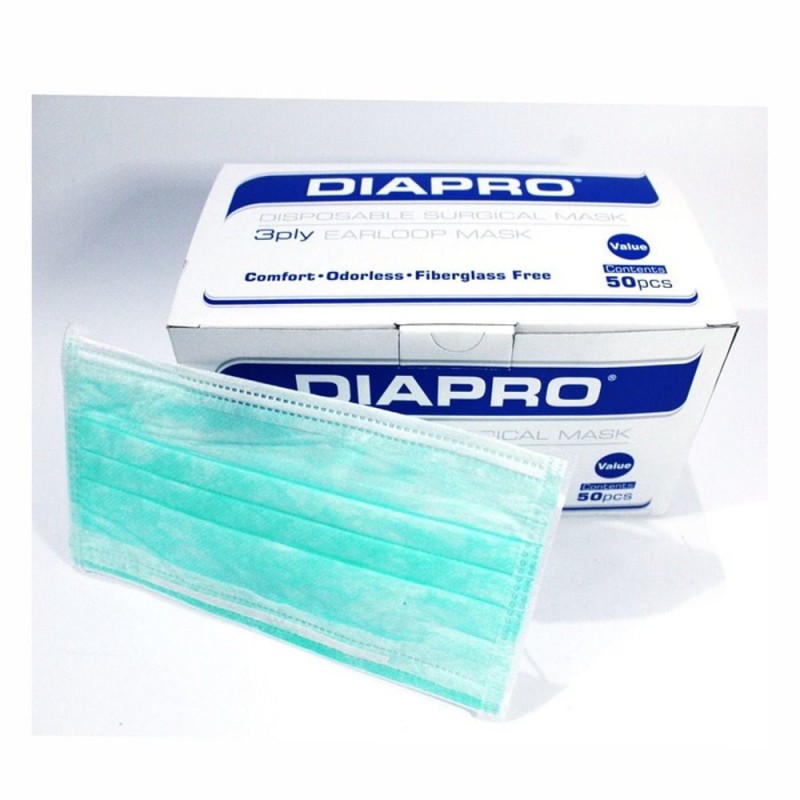 Diapro 3 Ply Disposable Surgical Mask | Face Masks 50 Sheets - Fast Shipping