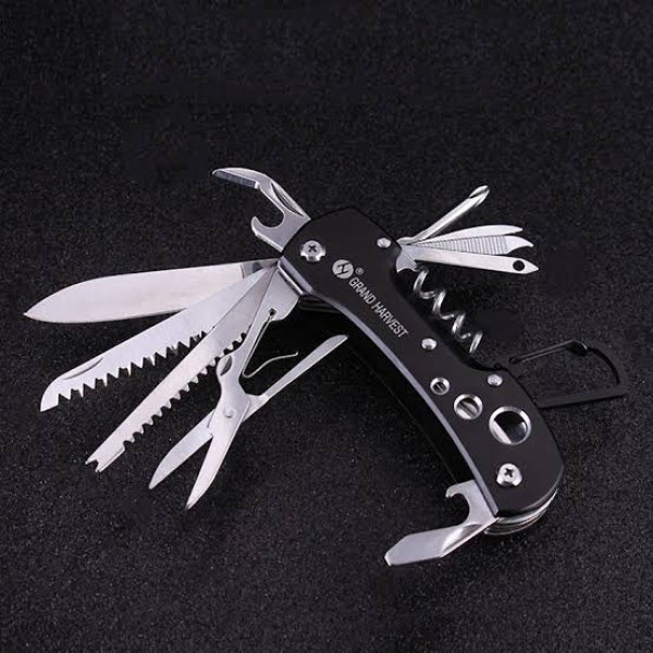 Outdoor Multifunctional Military Pocket Knife Survival Saw Blade Scissors Hook Scaler Hiking Camping Multi Tool