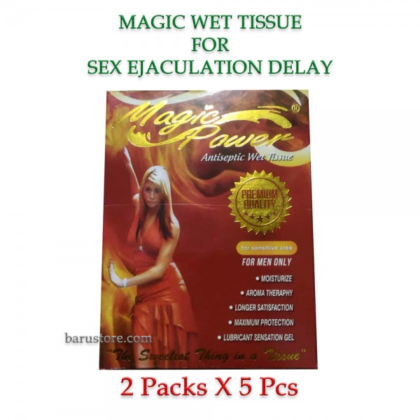 12 pcs x Magic & Antiseptic Wet Sex Tissue Men's Control Premature Ejaculation & Long Sex Delay