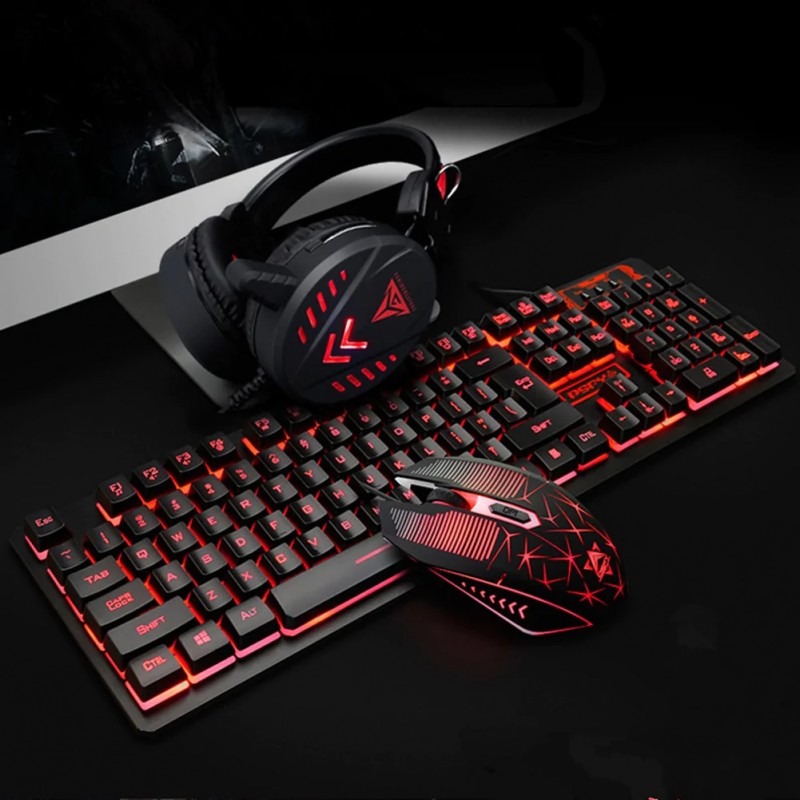 Ninja Dragons VX7 Waterproof Gaming Keyboard Set with Gaming Headset and Gaming Mouse