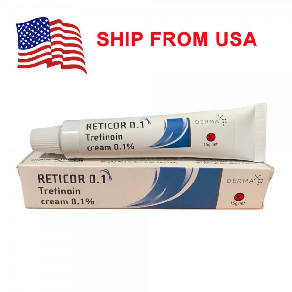 Reticor Vitamin A Cream 0.1 Retin Tretin-Oin For Acne Scar Treatment and Medicine