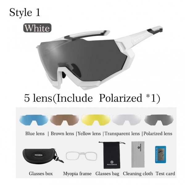 RockBros Polarized Cycling Sunglasses Outdoor Sport Bicycle Glasses Men Women Bike Sun Glasses 29g Goggles Eyewear 5/3 Lens