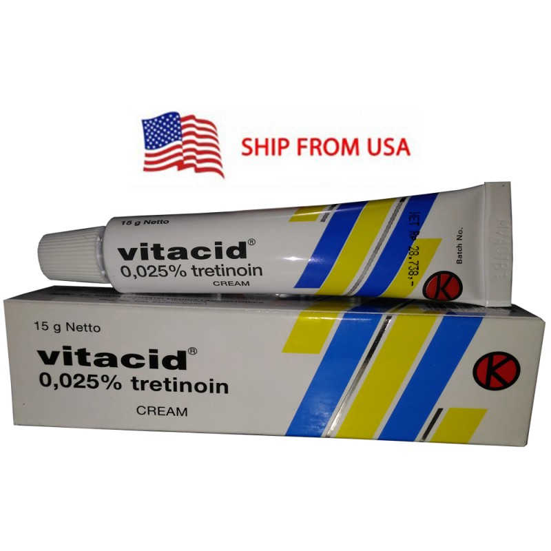 Vitacid Retin Cream Vitamin A 0.025% for Acne, Scar, Wrinkle, Anti-Aging Treatment